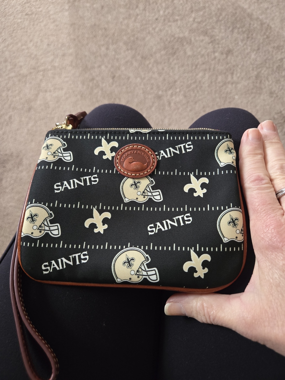 Dooney & Bourke New Orleans Saints Black Wristlet